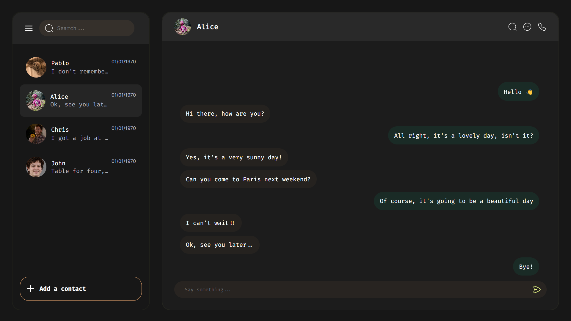Hades-chat project